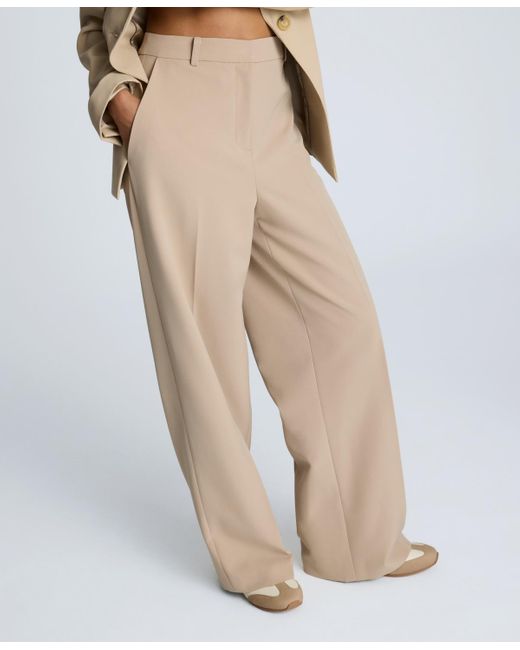 Kenneth Cole Natural Luxe Twill Fly Front Wide Leg Pants