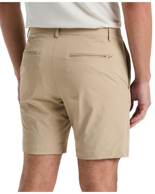 Perry Ellis Gray Solid Stretch 8" Tech Shorts for men