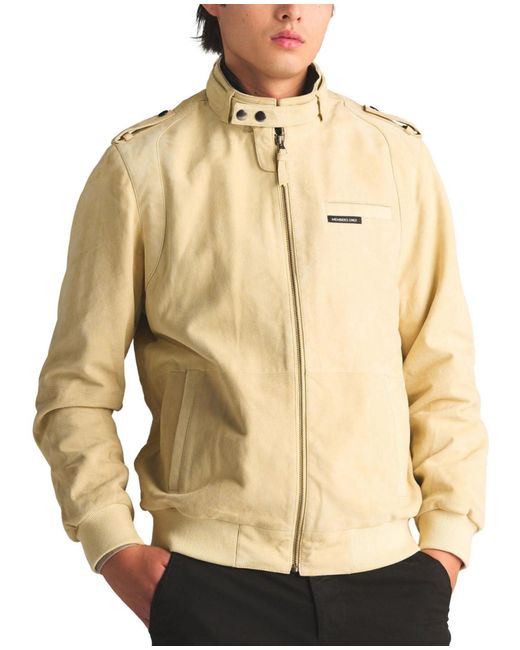 Members Only Natural Soft Suede Leather Iconic Jacket for men