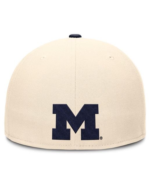 Nike Natural Michigan Wolverines Primetime True Performance Fitted Hat for men