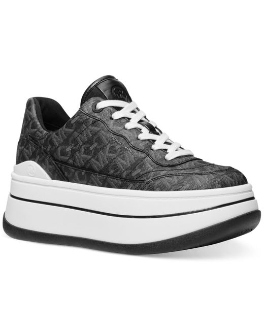 Michael Kors Black Michael Hayes Empire Logo Lace-up Platform Sneakers