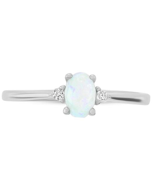 Macy's White Simulated Opal (4x6mm