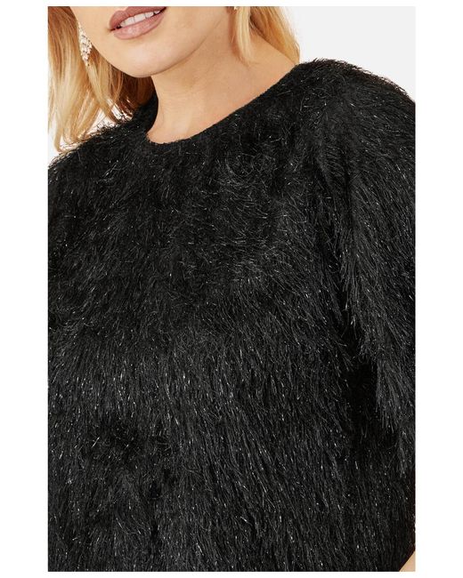 Yumi' Red Lurex Fringe Relaxed Fit Top