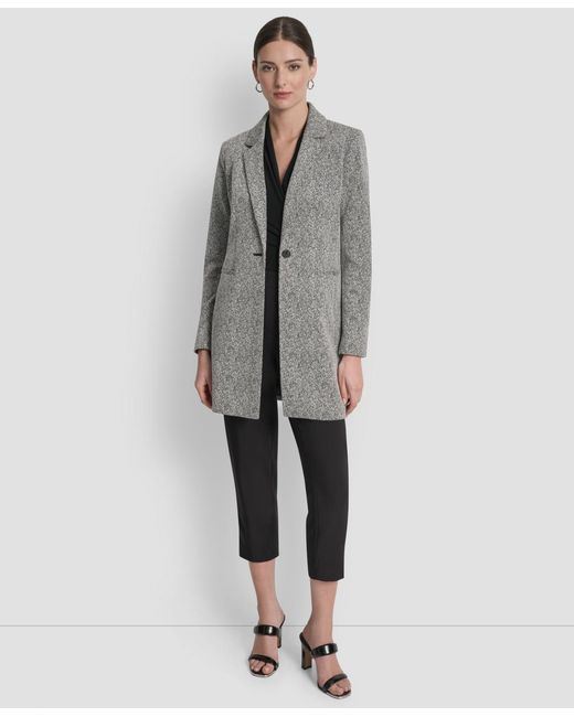 DKNY Gray Notch-lapel Single-button Long-sleeve Jacket