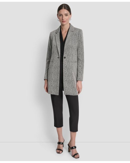 DKNY Gray Notch-lapel Single-button Long-sleeve Jacket