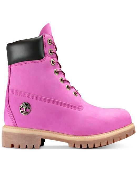 Timberland Men's 6" Premium Mid-high Boots in Pink for Men | Lyst