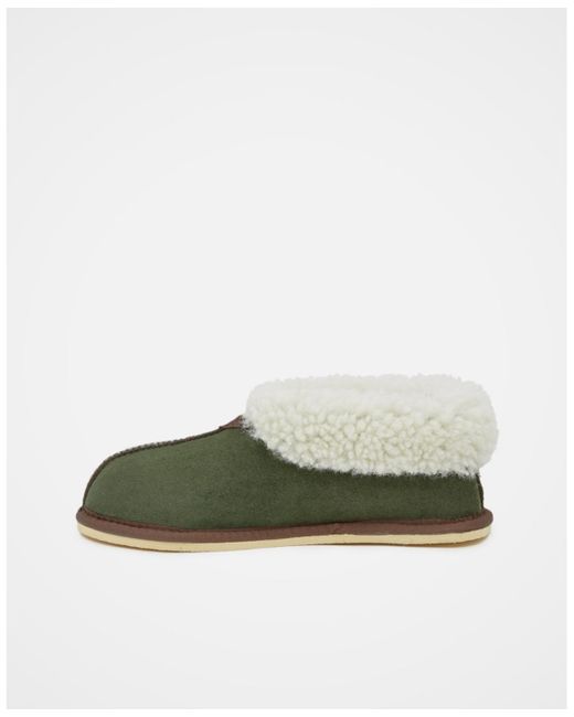 Celtic & Co. Green Sheepskin Shearling Bootee Slippers