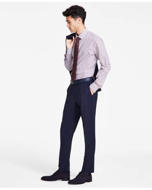 Boss By Boss Modern-fit Wool Blue Suit Pants for men