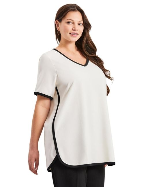 Avenue White Contrast Top