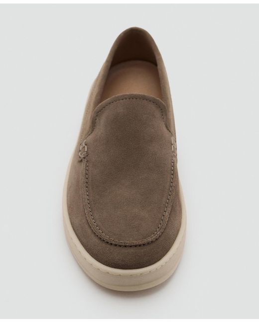 Mango Brown Split Leather Shoes for men