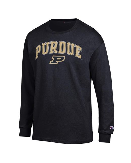 Champion Blue Purdue Boilermakers Arch Over Logo Long Sleeve T-shirt for men