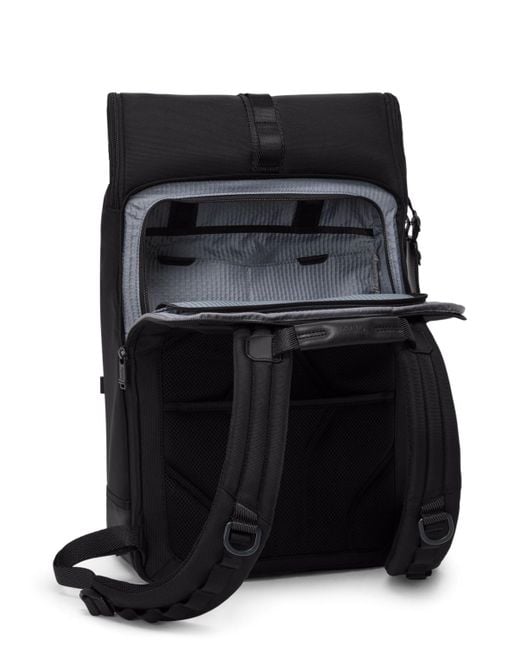 Tumi Black Alpha Bravo Surveillance Backpack for men