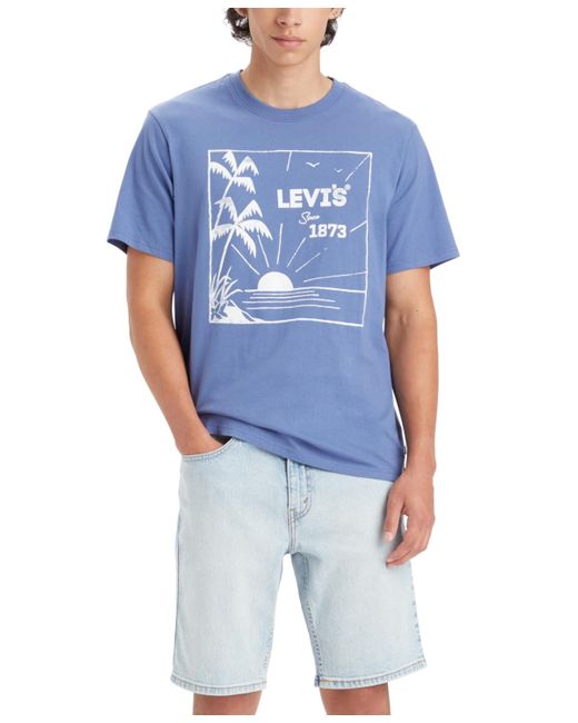 Levi's Blue Relaxed-fit Floral Logo T-shirt for men