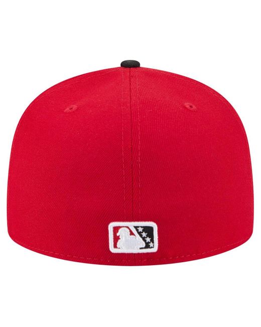 KTZ Red/black Birmingham Barons Authentic Collection 59fifty Fitted Hat for men