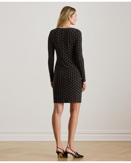 Ralph Lauren Multicolor Geo Print Boat Neck Dress