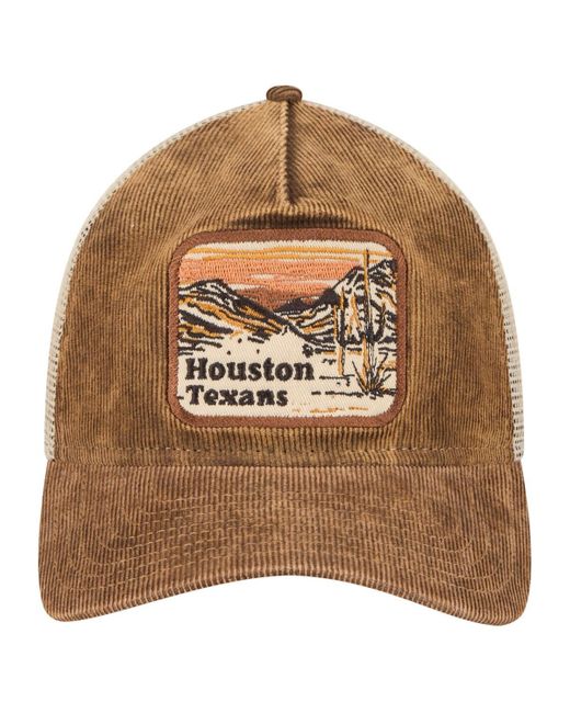 KTZ Brown/cream Houston Texans Vintage Landscape 9twenty A-frame Adjustable Hat for men