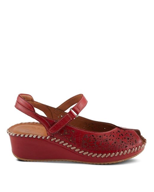 Spring Step Red Santonio Wedges