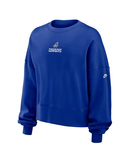 Nike Blue Indianapolis Colts Oversized Rewind Pullover Sweatshirt