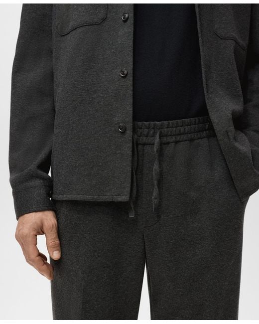 Mango Black Cotton Drawstring joggers Pants for men