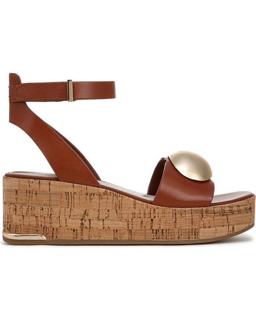 Franco Sarto Brown Taysha Ankle Strap Cork Platform Sandals