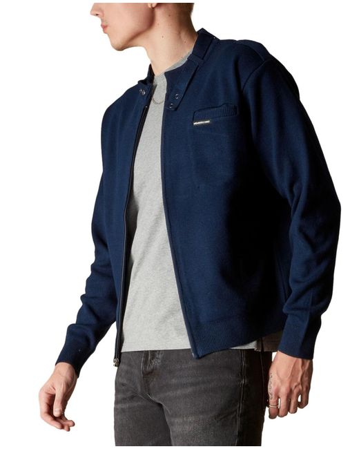 Members Only Iconic Racer Sweater in Blue | Lyst