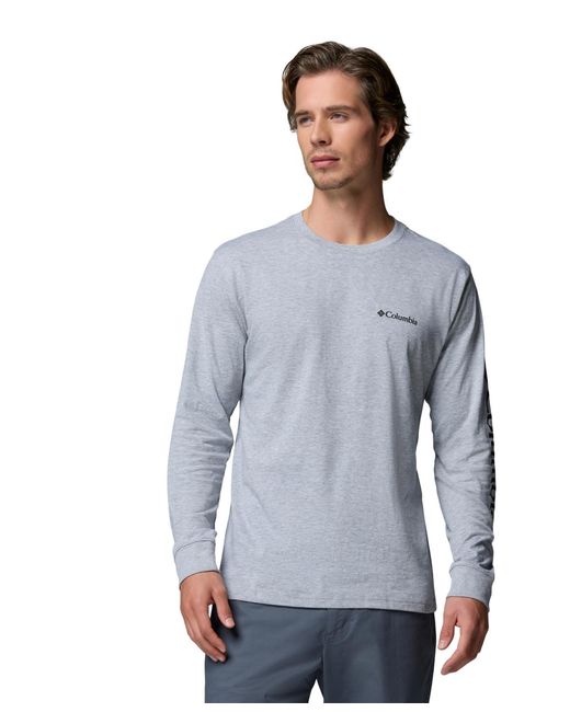 Columbia Blue Fundamental Graphic Long-sleeve T-shirt for men
