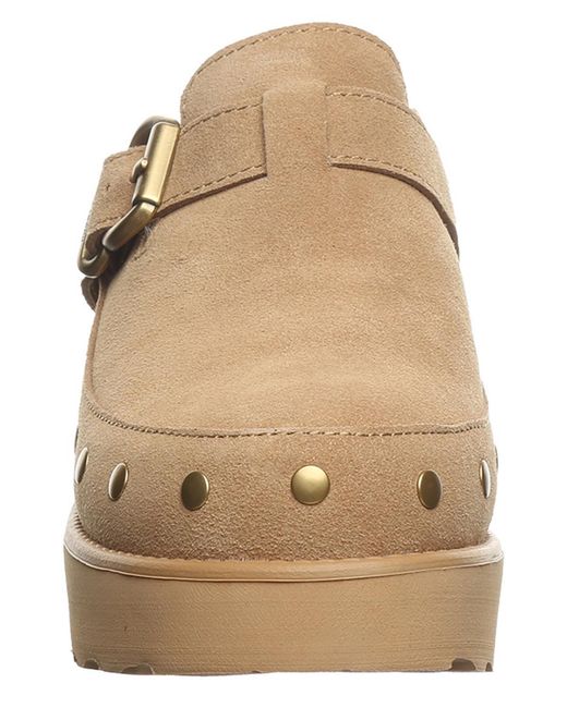 BEARPAW Brown Falyn Platform Buckle Clogs