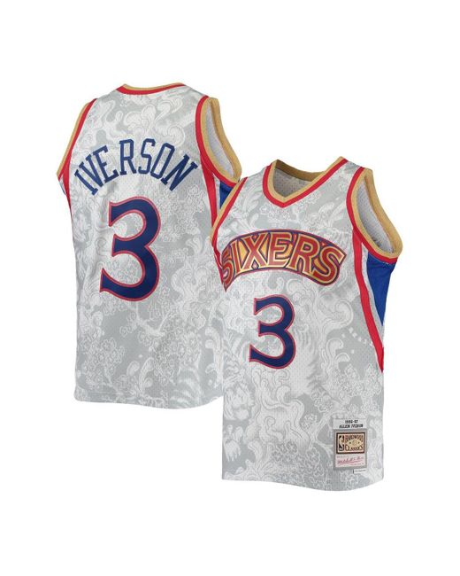 Mitchell And Ness Synthetic Allen Iverson White Philadelphia 76ers