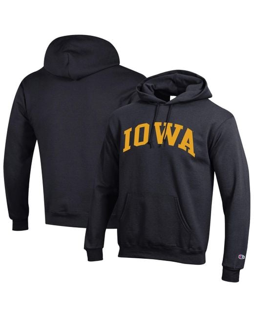 Champion Blue Iowa Hawkeyes Basic Arch Fleece Pullover Hoodie for men
