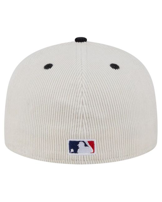 KTZ Multicolor Cream/black Miami Marlins Two-tone Corduroy 59fifty Fitted Hat for men
