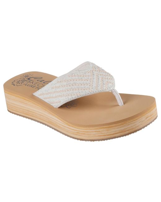 Skechers White Cali Summers Mid Flip-flop Thong Sandals From Finish Line