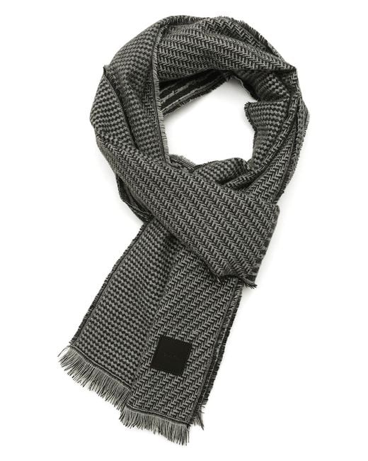 Calvin Klein Black Mixed Pattern Yarn Dye Scarf for men