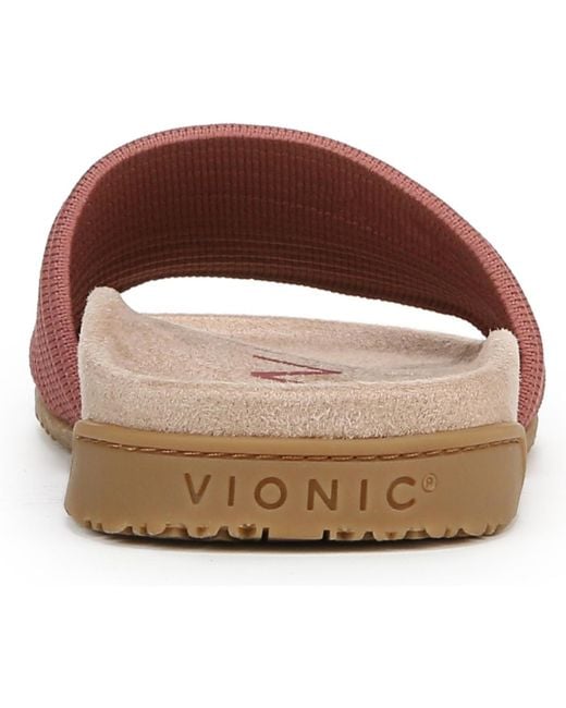 Vionic Pink Evie Knit Slide Sandals