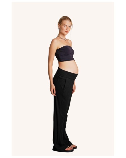 Nom Maternity Black Maternity Super Soft Rib Pant