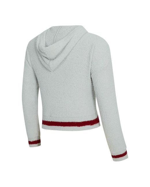 Concepts Sport White 2-piece Gray/garnet South Carolina Gamecocks Whitley Long Sleeve Hoodie Top And Shorts Set