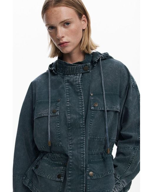 Desigual Blue Padded Parka Jacket