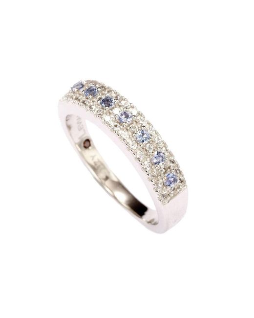 SUZY LEVIAN NEW YORK Suzy Levian Sterling Silver Sapphire & Created White Sapphire Color-pop Half Band Ring