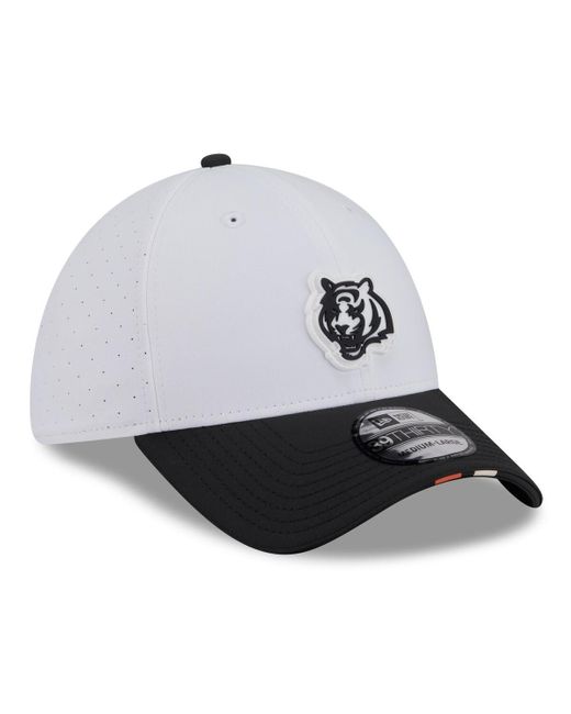 KTZ White/black Cincinnati Bengals 2025 Nfl Training Camp 39thirty Flex Hat for men