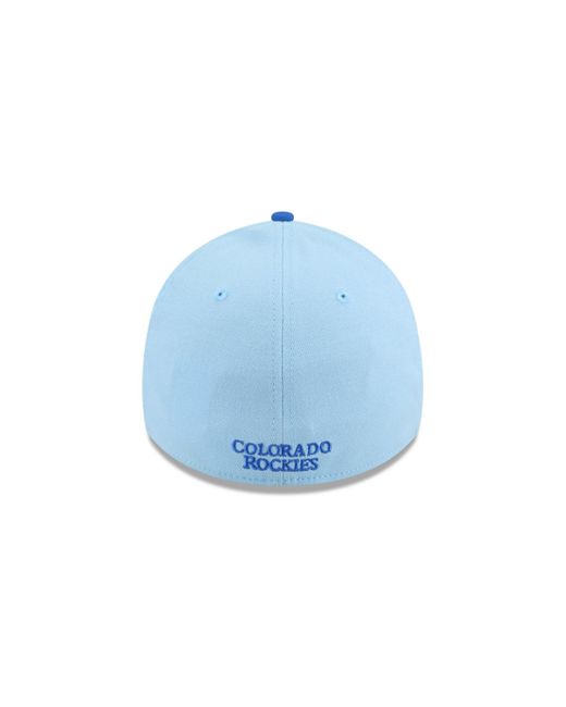 KTZ Light Blue/blue Colorado Rockies 2025 Fourth Of July 39thirty Flex Hat for men