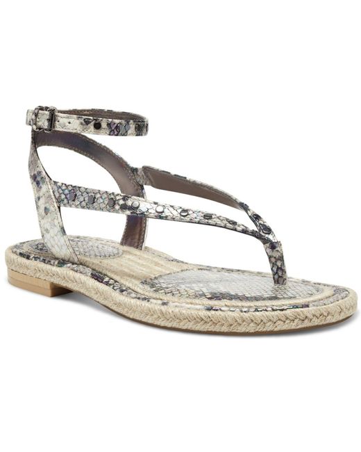 Vince Camuto Leather Kelmia Strappy Thong Sandals in Gray - Lyst