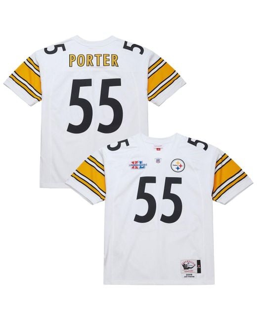 Mitchell & Ness White Â Joey Porter Pittsburgh Steelers 2005 Authentic Throwback Retired Player Jersey for men