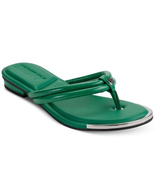 DKNY Green Clemmie Slip On Thong Flip Flop Sandals