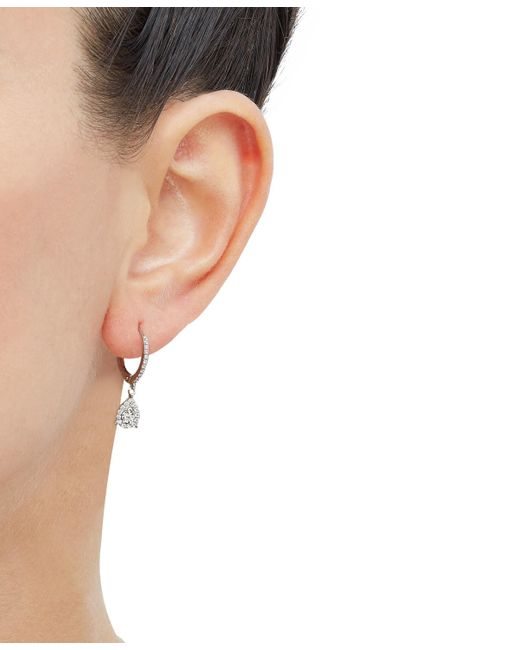 Forever Grown Diamonds Lab Grown Diamond Teardrop Dangle Hoop Earrings