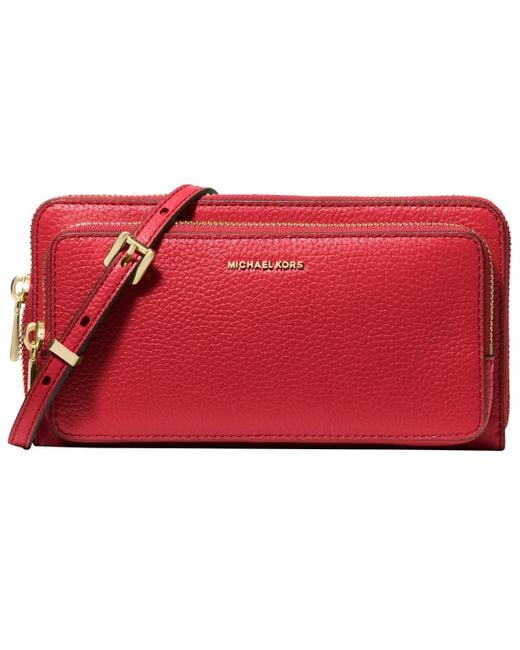Michael Kors Red Jet Set Small Continental Crossbody Bag