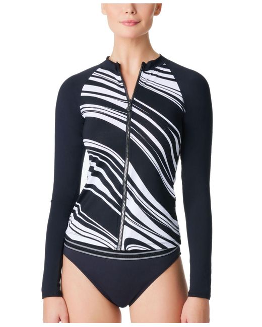 Bleu Rod Beattie Synthetic New Wave Rash Guard in Black (Blue) Lyst