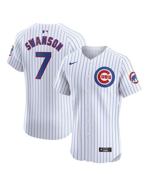 Nike Blue Dansby Swanson Chicago Cubs Home Elite Player Jersey for men