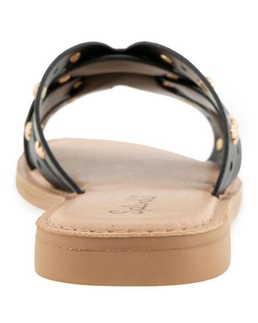 Splendid Brown Simon Studs Slide Sandal