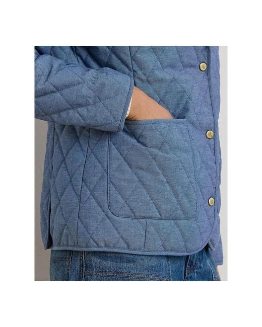 Ralph Lauren Blue Crested Diamond-quilted Barn Jacket