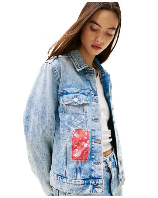 Tommy Hilfiger Blue Patchwork Regular Denim Trucker Jacket