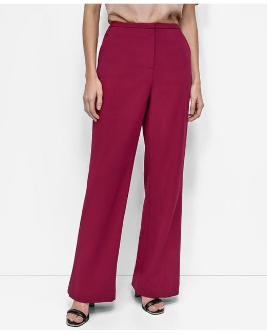DKNY High Rise Front-zip Flared-leg Pants
